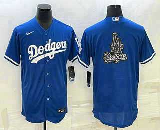 Men%27s Los Angeles Dodgers Big Logo Blue Flex Base Stitched Baseball Jersey->los angeles dodgers->MLB Jersey